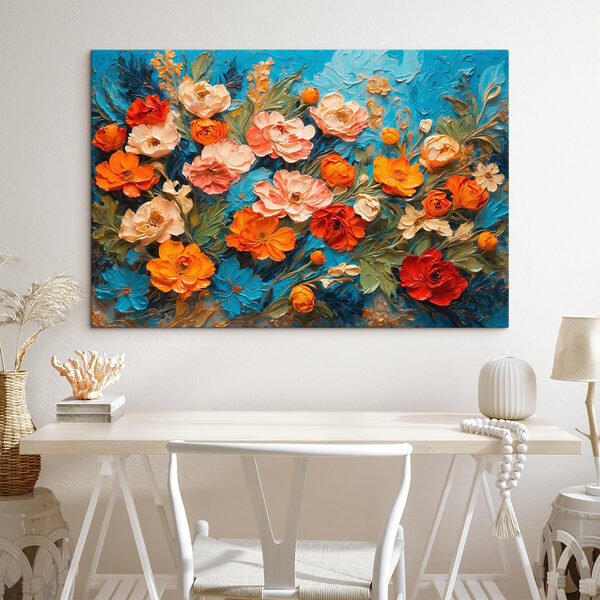 Cuadros Cuadro de flores sobre fondo azul (SKU: s42269) Cuadros Cuadros Cuadro de flores sobre fondo azul (SKU: s42269)