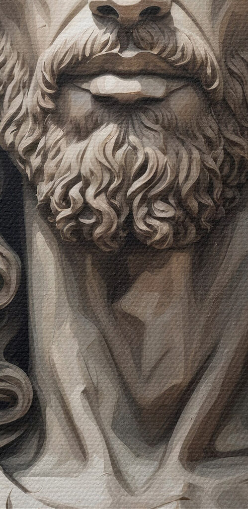 Statue of a man with a crown of thorns