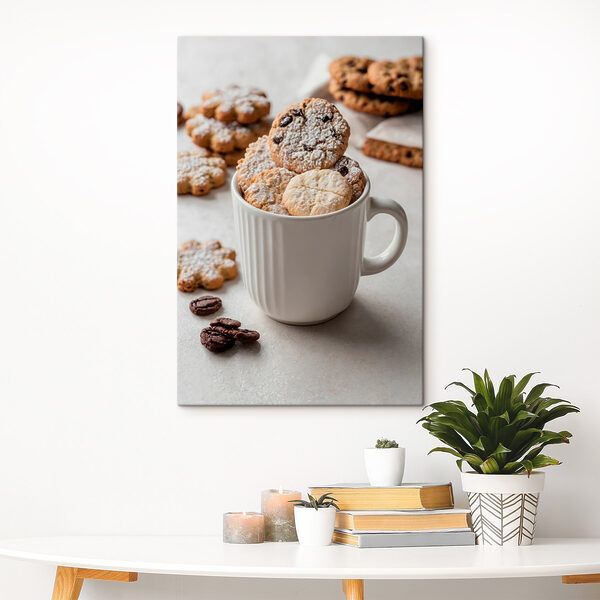 Cup of cookies with powdered sugar Cup of cookies with powdered sugar