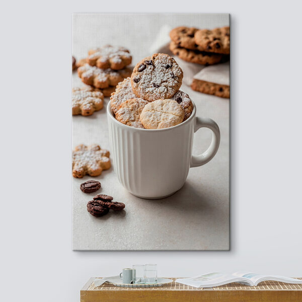 Cup of cookies with powdered sugar Cup of cookies with powdered sugar