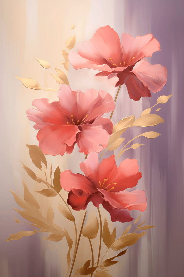 Painting of pink flowers Painting of pink flowers