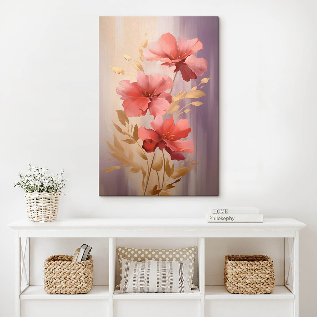 Painting of pink flowers Painting of pink flowers