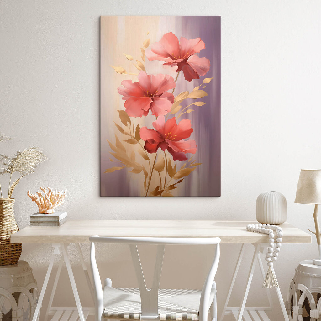 Painting of pink flowers Painting of pink flowers