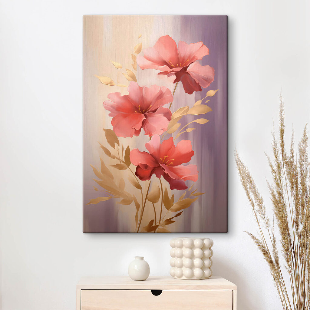 Painting of pink flowers Painting of pink flowers
