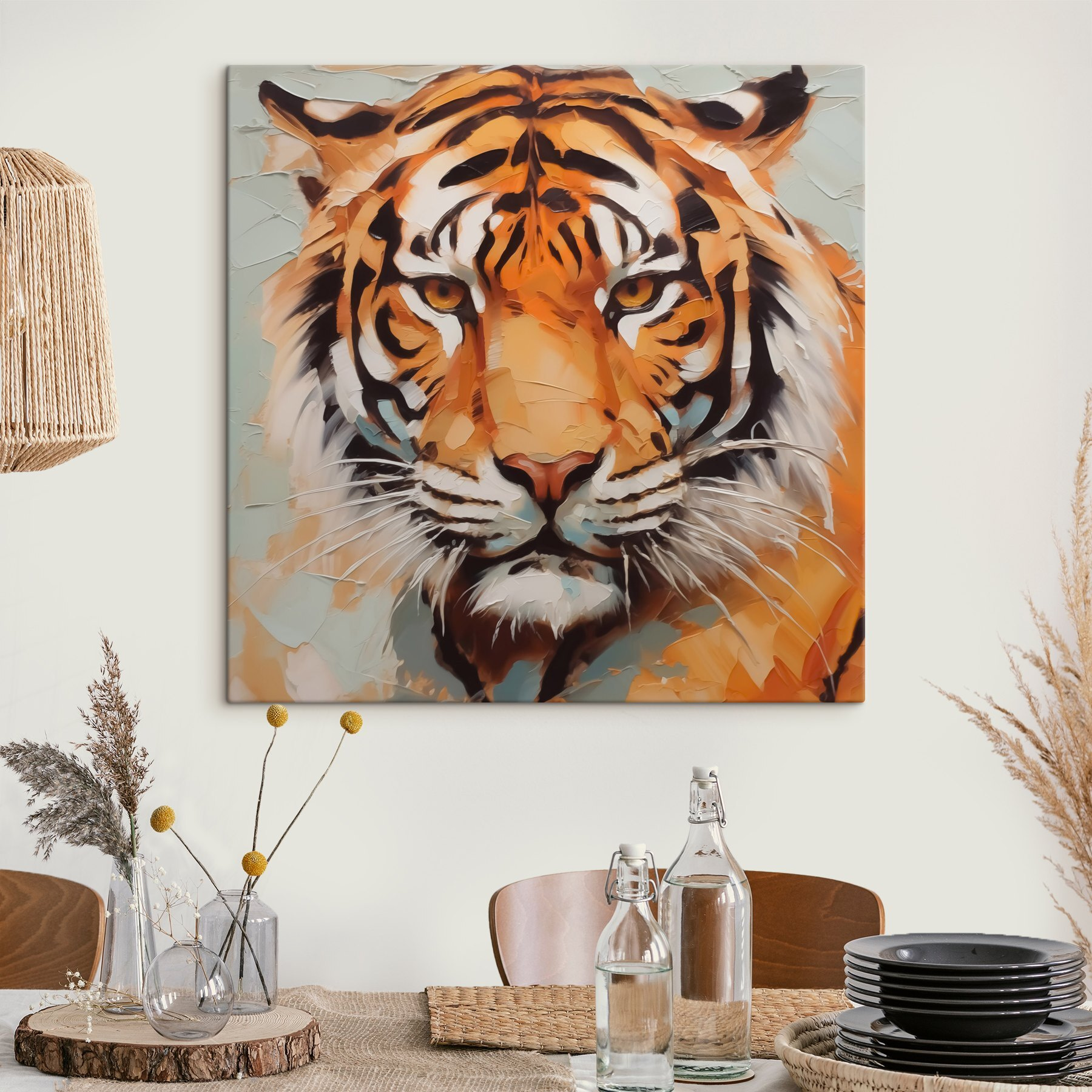 Tiger with a broken glass Tiger with a broken glass