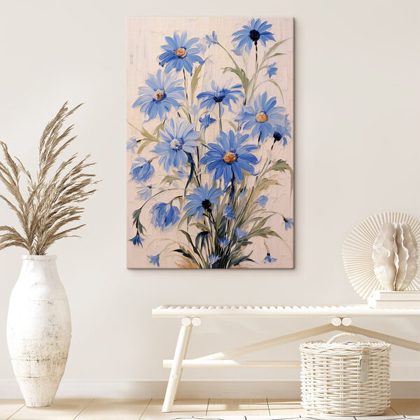 Painting of blue flowers