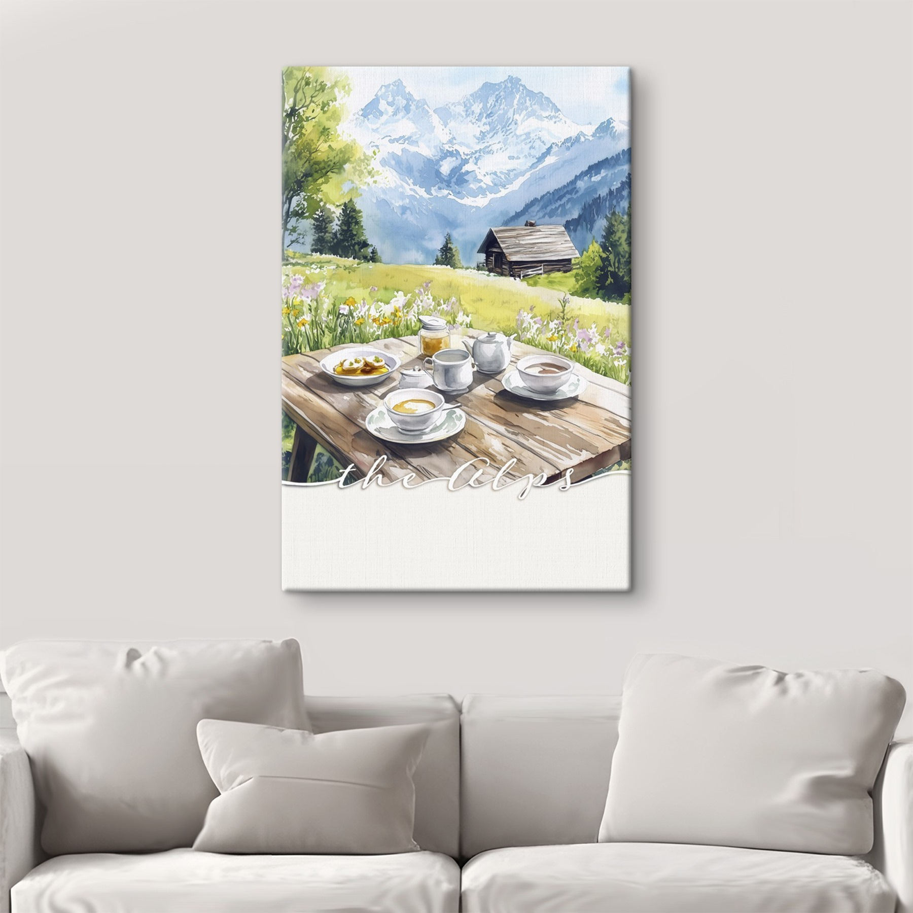 Table with food on it and a house in the background Table with food on it and a house in the background