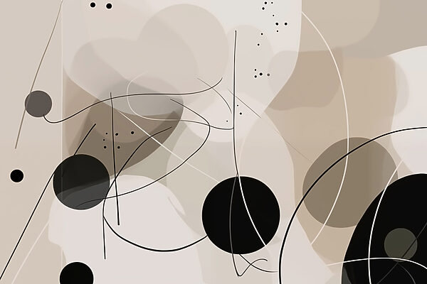 Black and white circles and lines