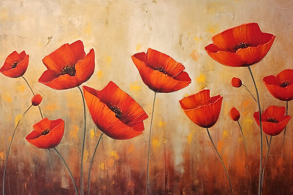 Painting of red flowers Painting of red flowers