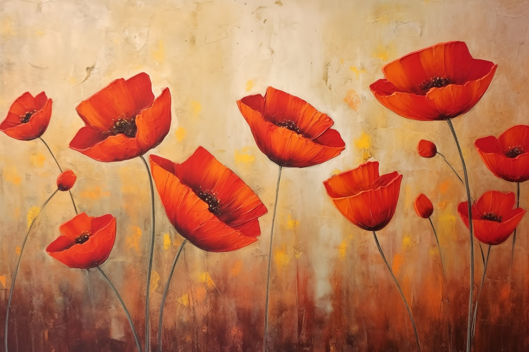 Painting of red flowers Painting of red flowers