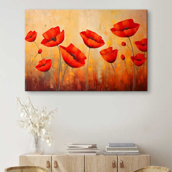 Painting of red flowers Painting of red flowers