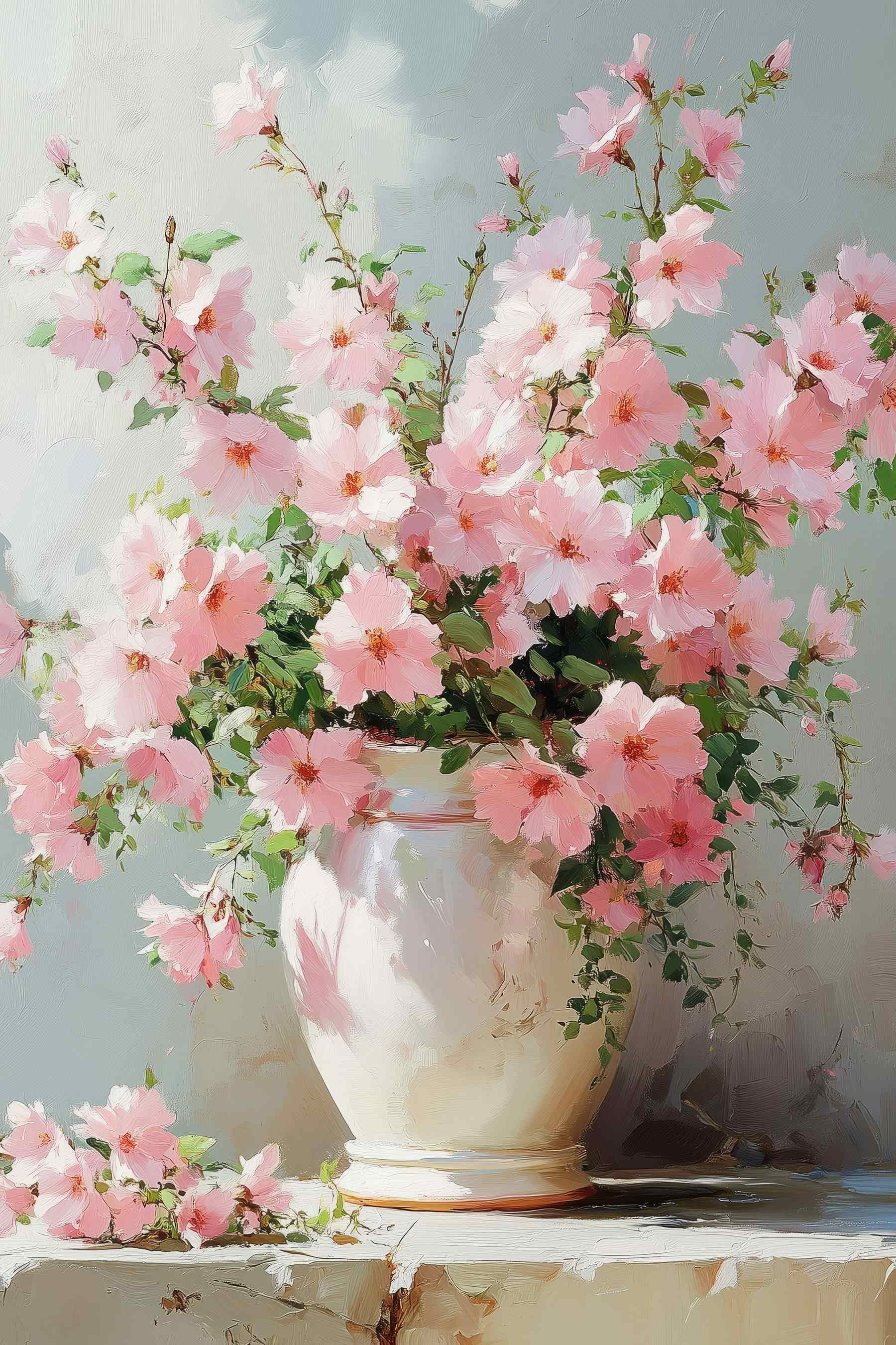 Vase with pink flowers Vase with pink flowers