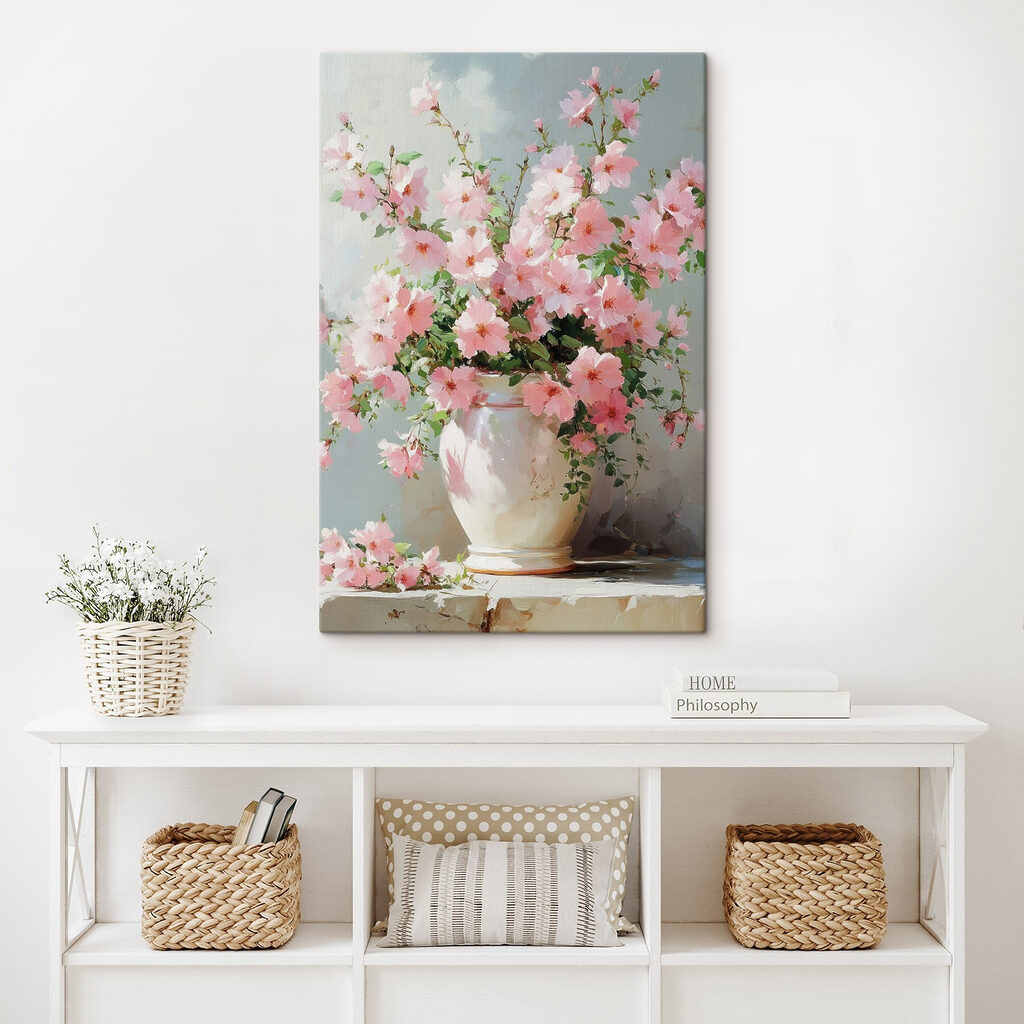 Vase with pink flowers Vase with pink flowers
