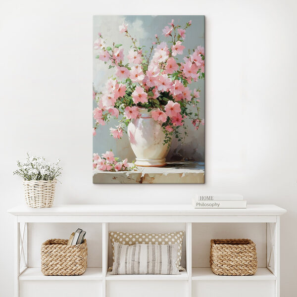 Vase with pink flowers Vase with pink flowers