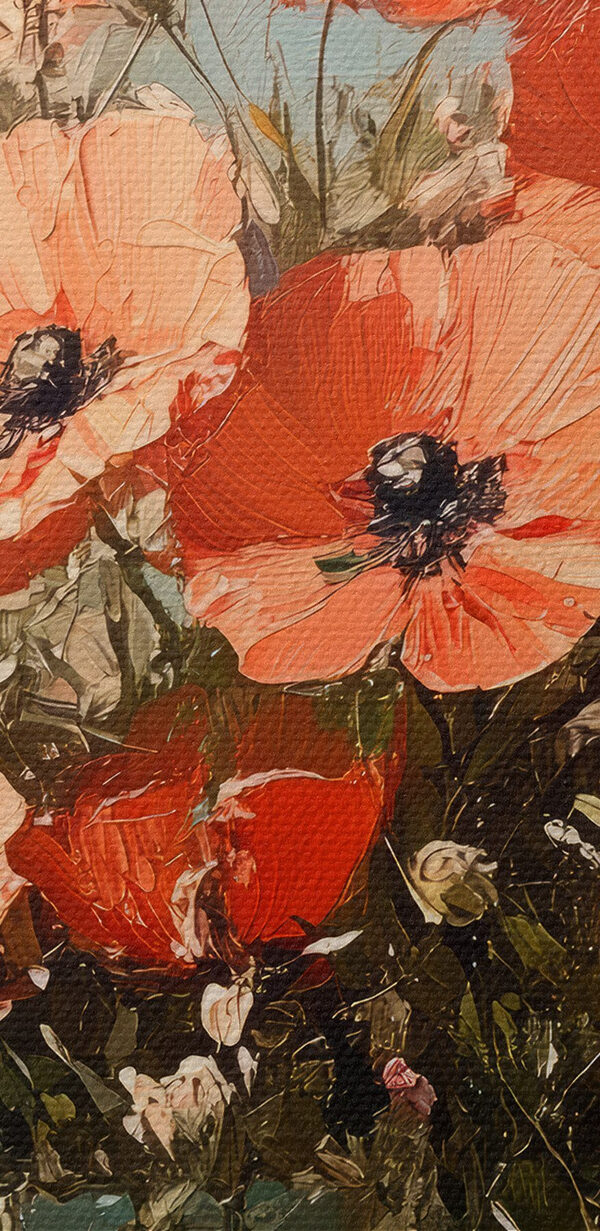 Painting of flowers in a blue vase Painting of flowers in a blue vase