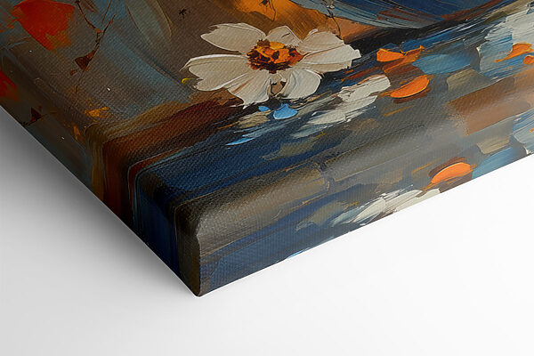 Painting of flowers in a blue vase Painting of flowers in a blue vase
