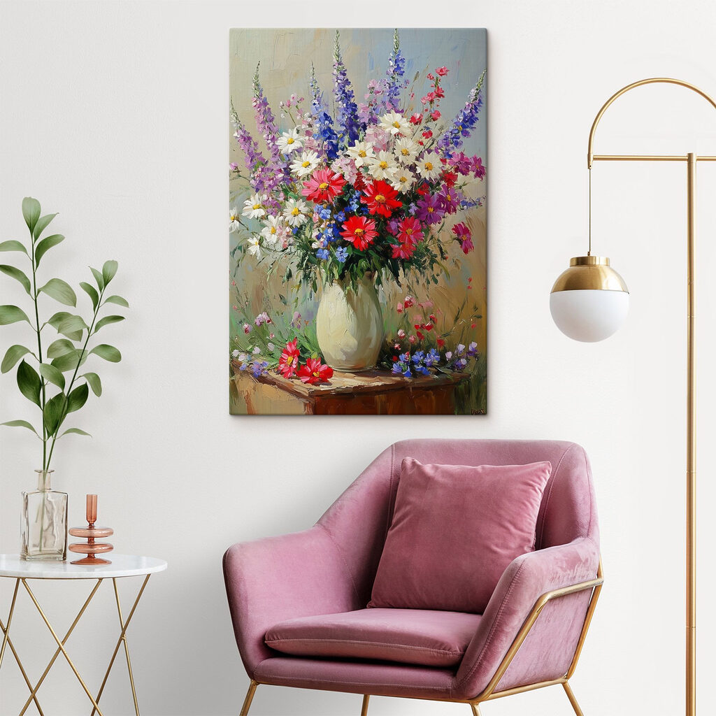 Painting of a vase of flowers