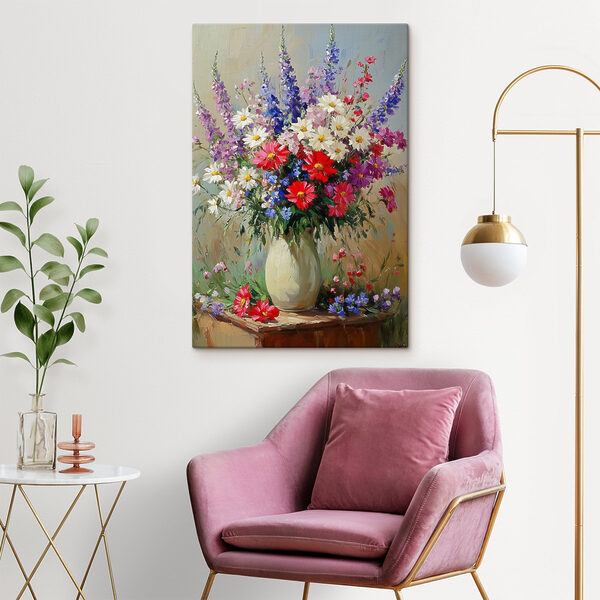Painting of a vase of flowers