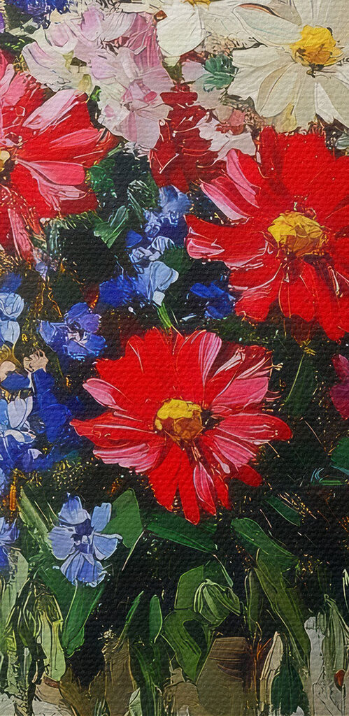 Painting of a vase of flowers