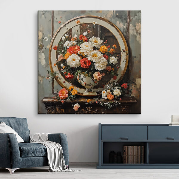 Painting of flowers in a vase Painting of flowers in a vase