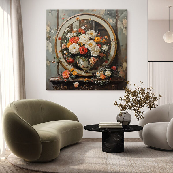 Painting of flowers in a vase Painting of flowers in a vase