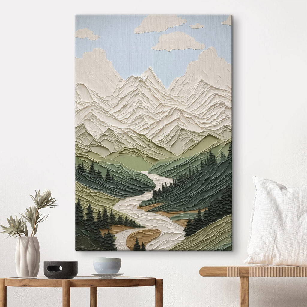 Paper cut out of a mountain Paper cut out of a mountain