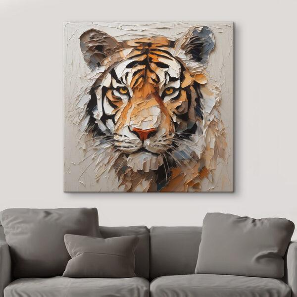 Cuadros Un tigre pintado sobre una superficie blanca (SKU: s42593) Cuadros Cuadros Un tigre pintado sobre una superficie blanca (SKU: s42593)