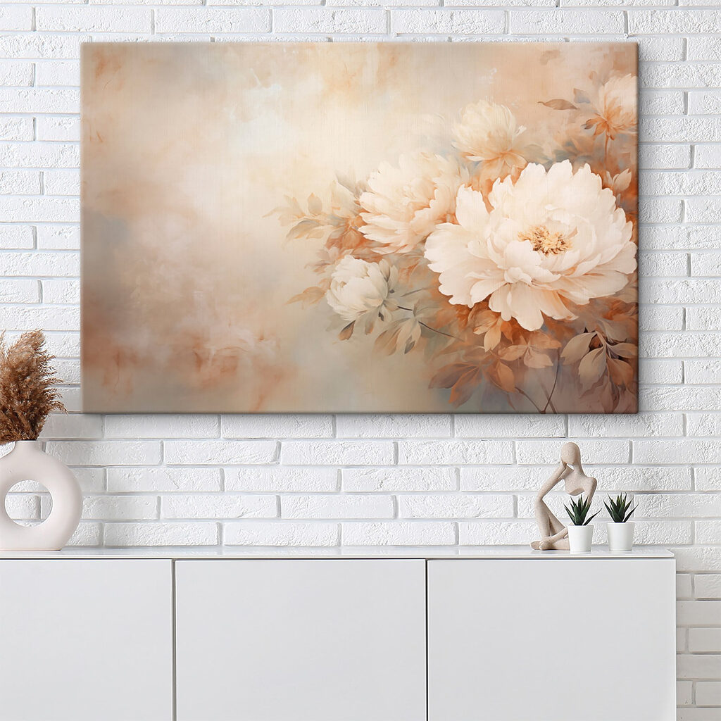 Painting of flowers on a wall Painting of flowers on a wall