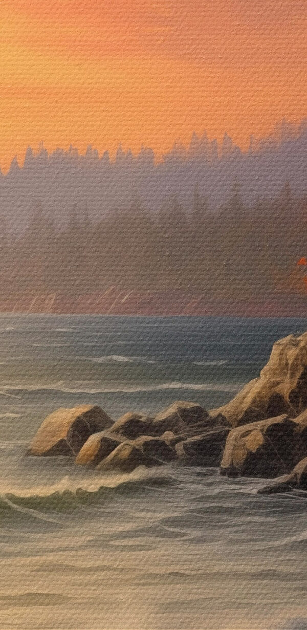 Sunset over a rocky beach Sunset over a rocky beach