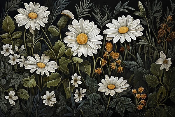 Pintura de flores y hojas Pintura de flores y hojas