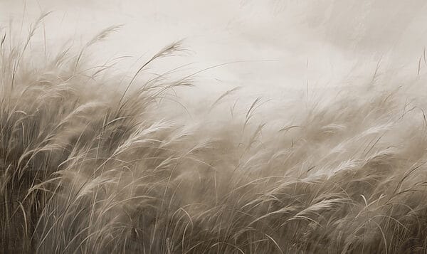 Field of grass with a cloudy sky