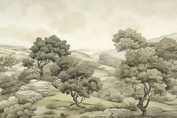 Paisaje con árboles y rocas Paisaje con árboles y rocas