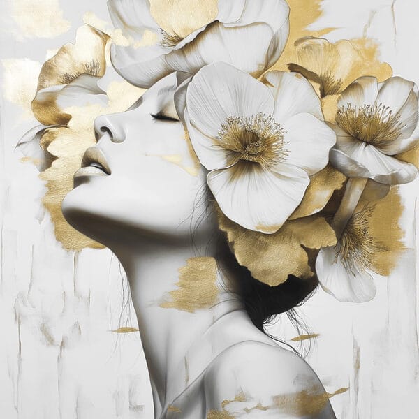 Woman with flowers in her hair Woman with flowers in her hair