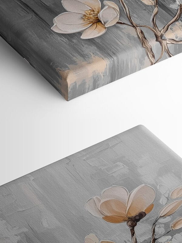 Painting of flowers on a grey background Painting of flowers on a grey background