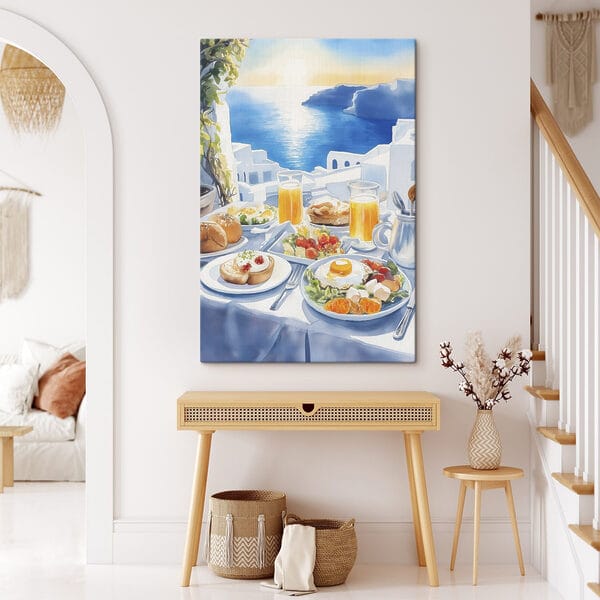 Mesa con comida y bebidas encima Cuadros Mesa con comida y bebidas encima