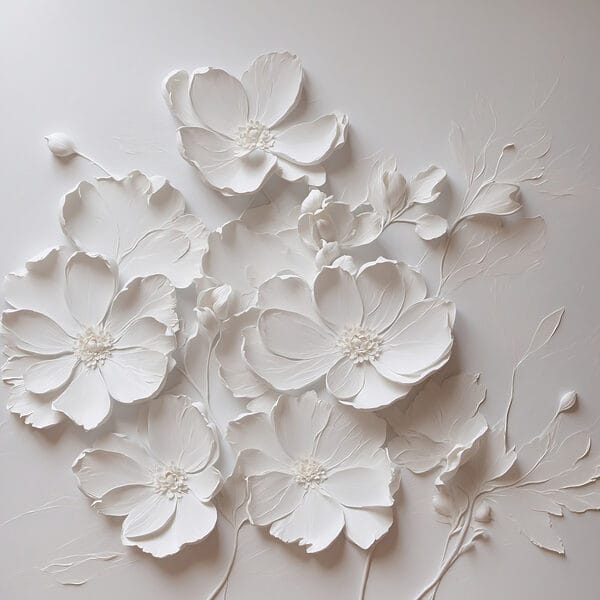 White flower on a white surface