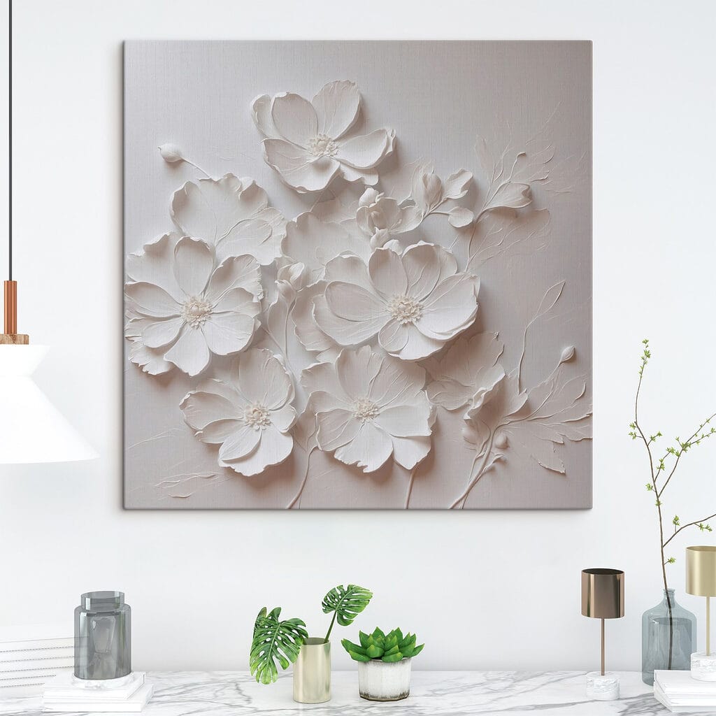 White flower on a white surface