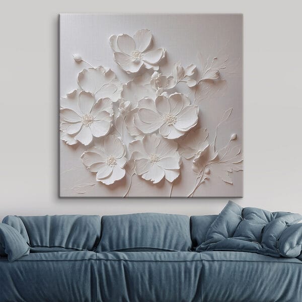 White flower on a white surface