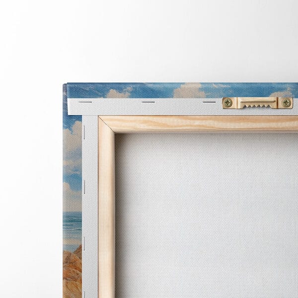 Painting of a beach with sand and water Painting of a beach with sand and water