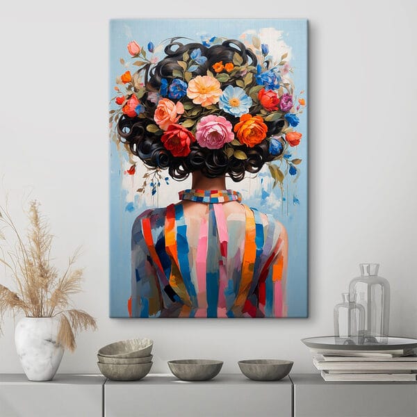 Cuadros Cuadro de una mujer con flores en la cabeza (SKU: s42524) Cuadros Cuadros Cuadro de una mujer con flores en la cabeza (SKU: s42524)