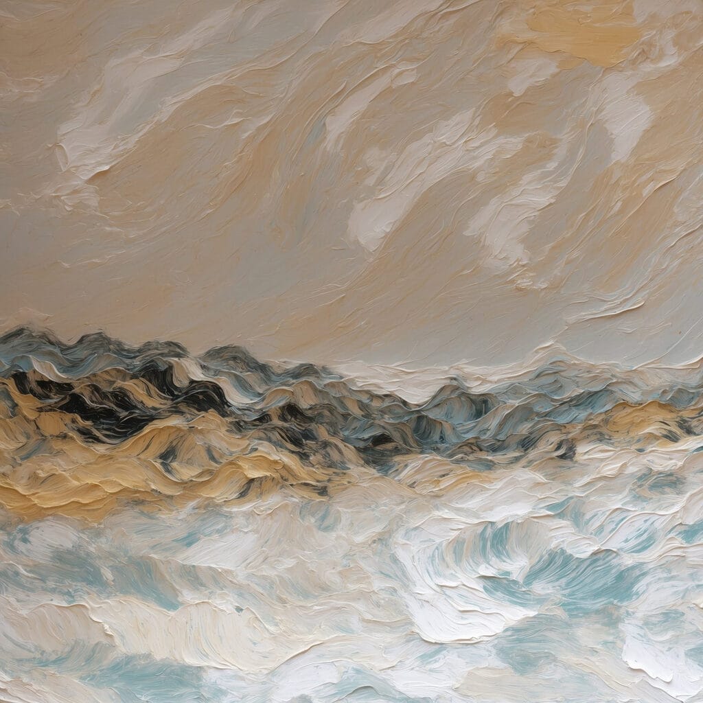 Painting of a mountain range