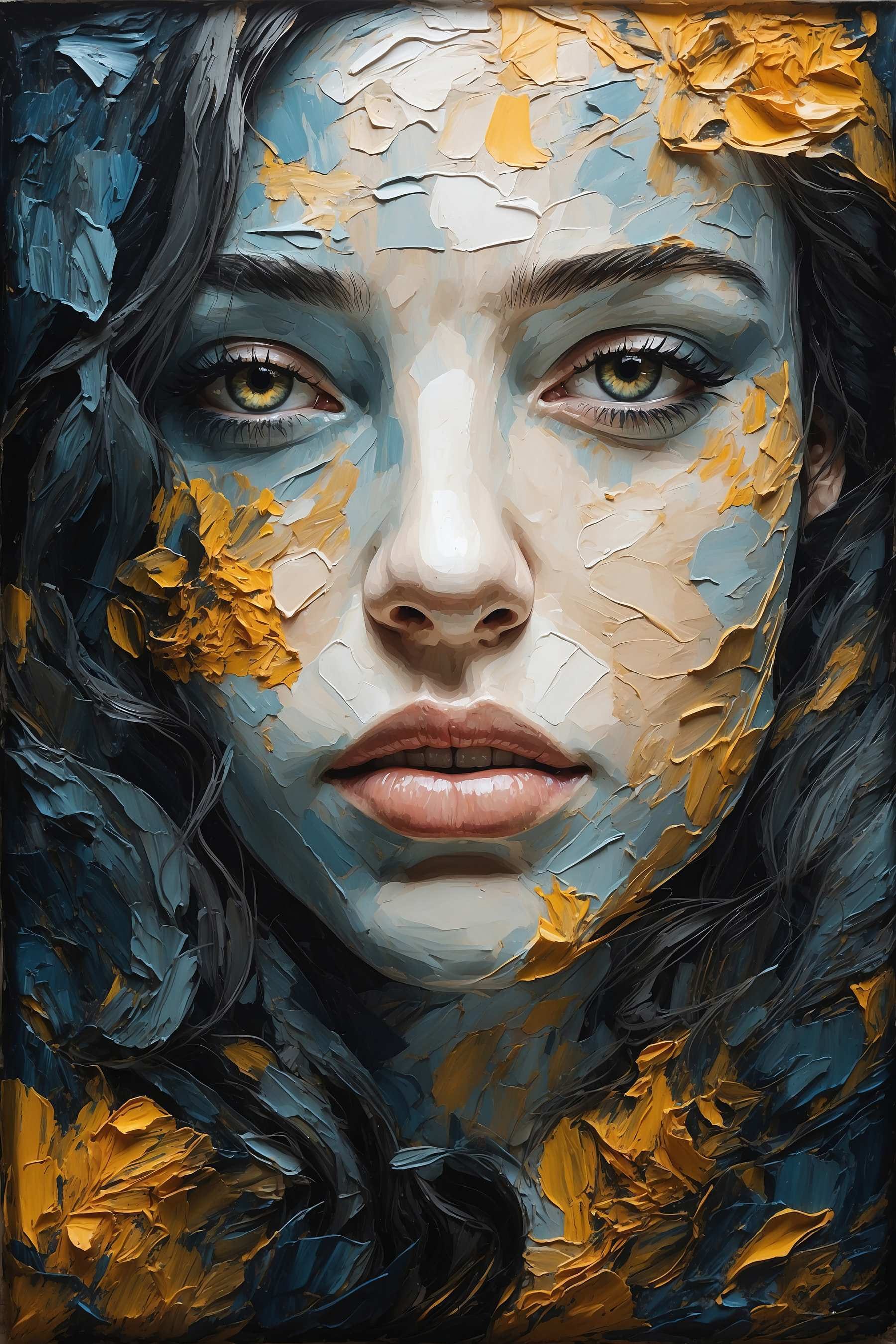 Woman with paint on her face Woman with paint on her face
