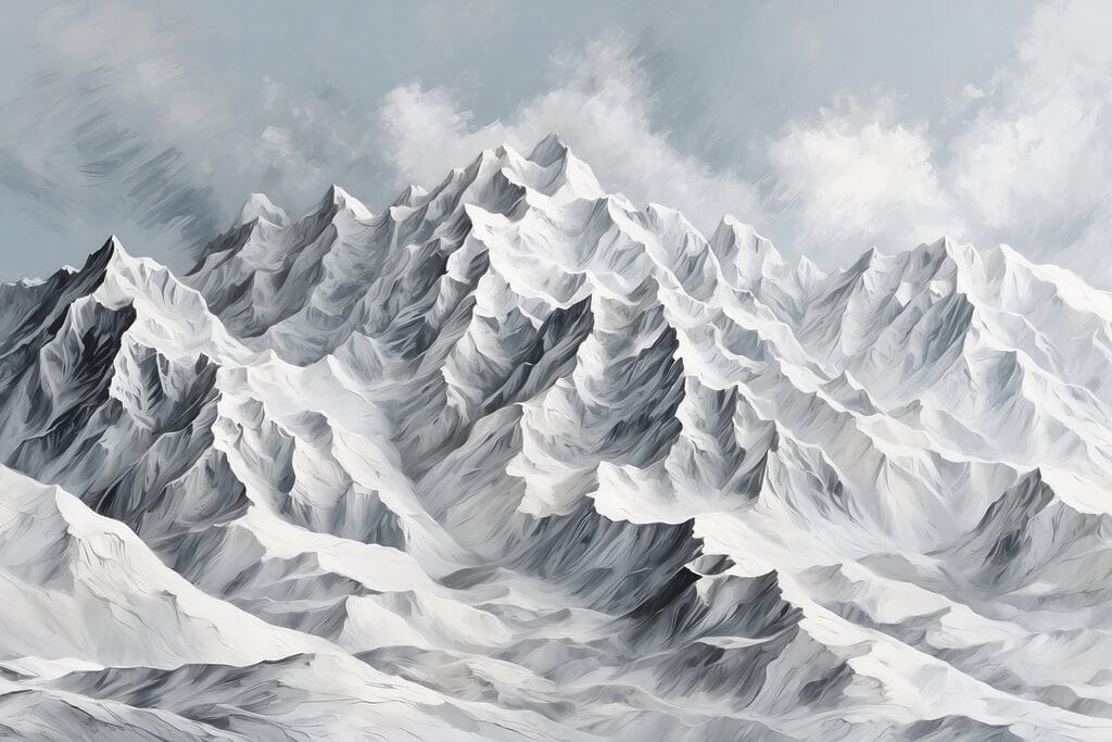 Mountain range with snow Mountain range with snow