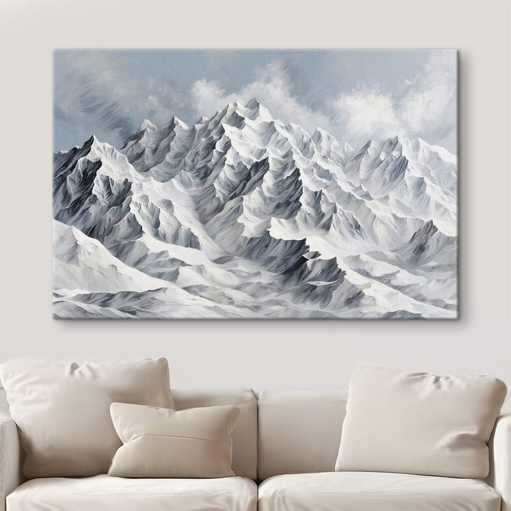Mountain range with snow Mountain range with snow