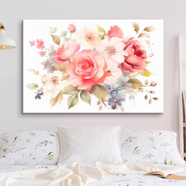 Painting of flowers on a white background Painting of flowers on a white background