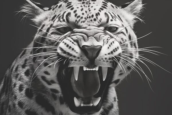 Fierce roar of a majestic predator Fierce roar of a majestic predator