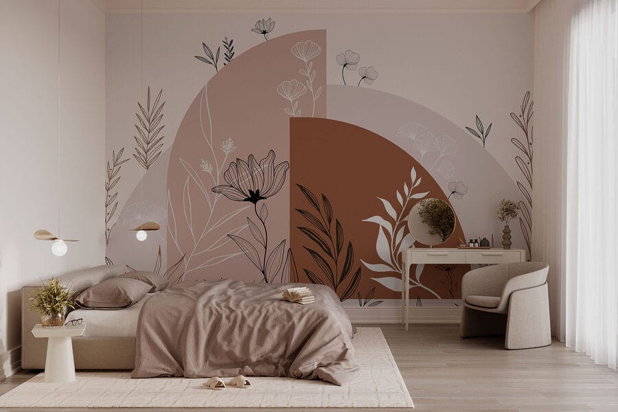 Diseño gráfico de flores y hojas