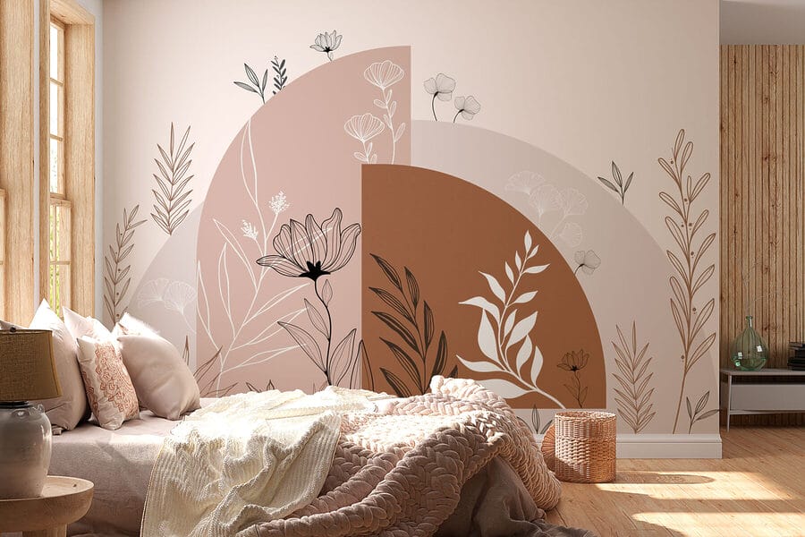 Diseño gráfico de flores y hojas