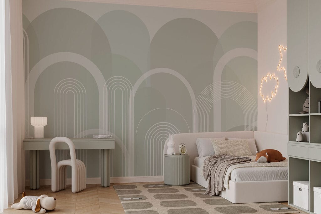 White and gray background with white lines