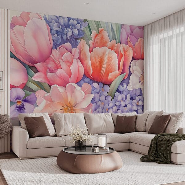 Group of flowers on a white background